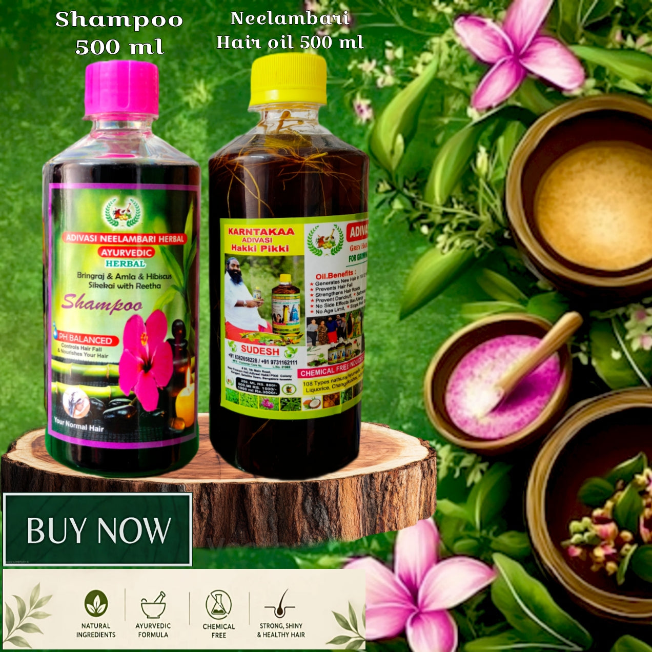 KARNATAKA ADIVASI HAKKI PIKKI NEELAMBARI  HAIR OIL