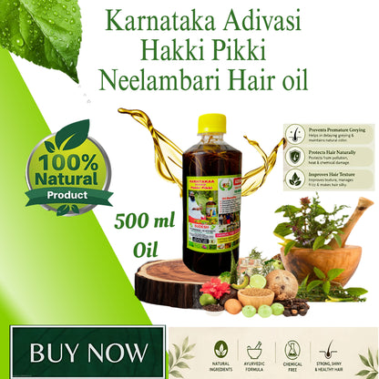 KARNATAKA ADIVASI HAKKI PIKKI NEELAMBARI  HAIR OIL
