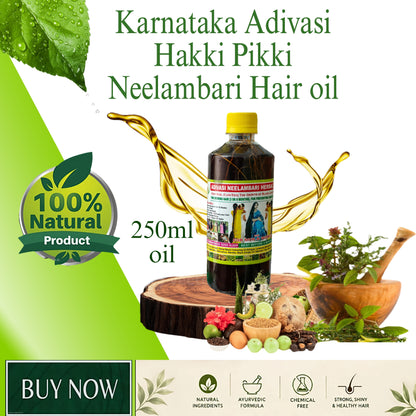 KARNATAKA ADIVASI HAKKI PIKKI NEELAMBARI  HAIR OIL